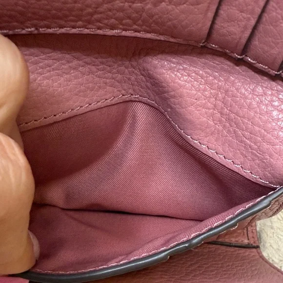 Tory Burch Kira Mauve Pebbled Leather Medium Flap Wallet - Picture 9 of 11